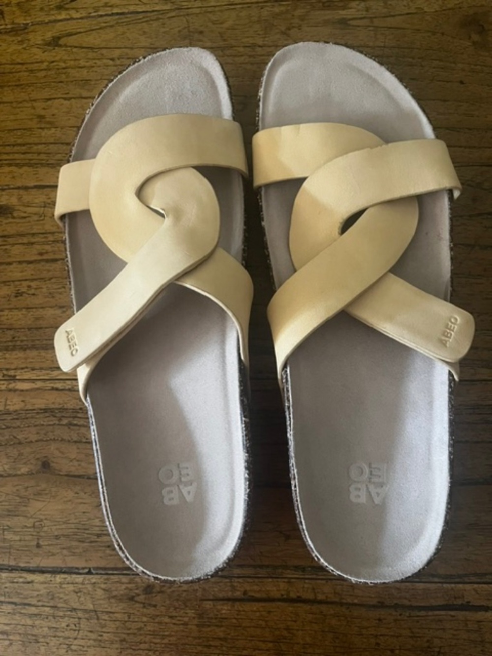 Women's ABEO Lizzy - Metatarsal Vanilla Leather Slide Sandals 11 - EUC